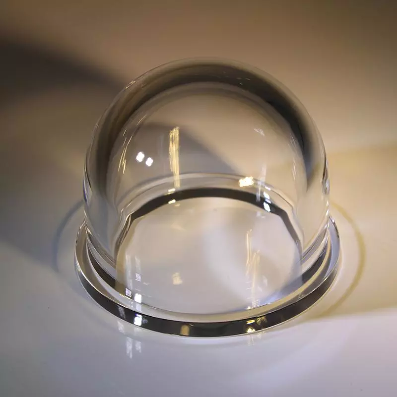 Quartz glass hyper hemispherical dome lens with flange - Home Quartz ...